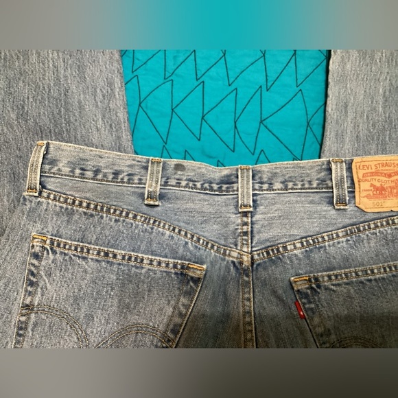 Levi’s 501 Mens Sz 38x30 Blue Denim Button Fly Jeans - #322 - Picture 4 of 10